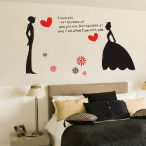 客厅结婚浪漫卧室立体感墙贴 婚庆节日新房墙壁贴花壁纸爱情宣言