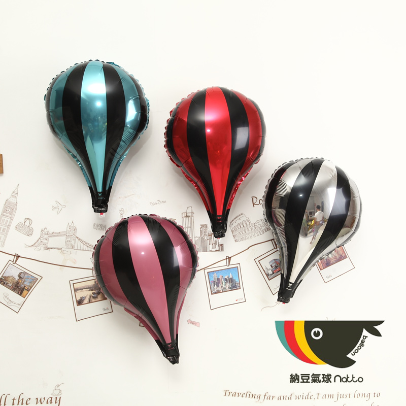 铝膜气球免邮 卡通创意热气球铝膜气球生日派对装饰造型布置
