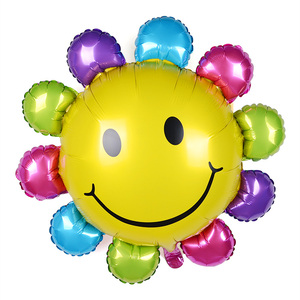 佰芃 笑脸气球 span class=h>向日葵/span>气球 铝膜气球 太阳花