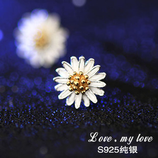 独家正品新版超美新款925纯银菊花耳钉小雏菊耳钉小清新韩国热款