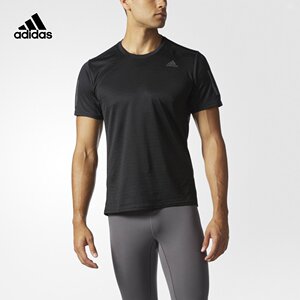adidas 阿迪达斯 跑步 男子 跑步短袖T恤 黑 BP7430短袖男