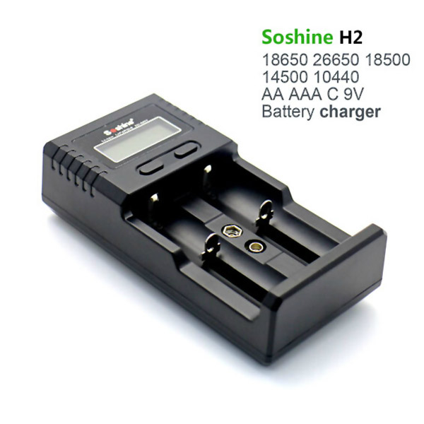 Soshine H2锂电镍氢铁锂液晶显示电压容量 充电器 26650 18650