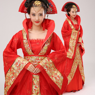 古装服装贵妃唐朝皇后仙女拖尾演出服汉服古代女装中式新娘婚服 已售