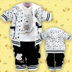 包邮童装 男童2013新款春装儿童套装婴儿衣服宝宝运动服装三件套