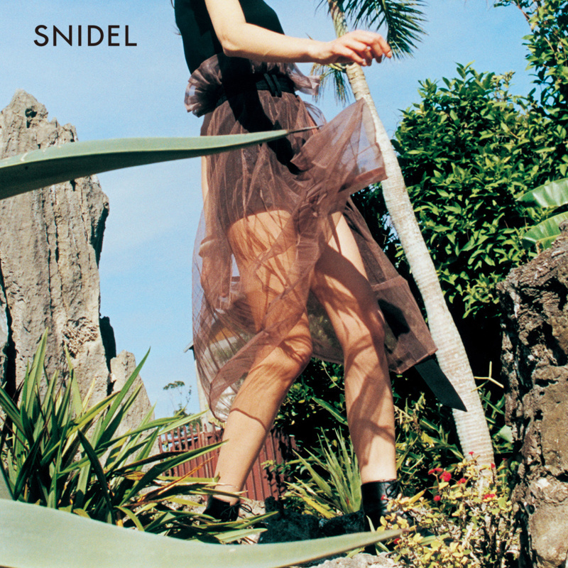 SNIDEL2019春夏新品 气质透视薄纱拼接收腰半身裙SWFP191151