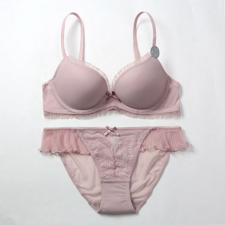 6ixty8ight专柜正品荷叶边甜美舒适聚拢文胸少女内衣套装br184