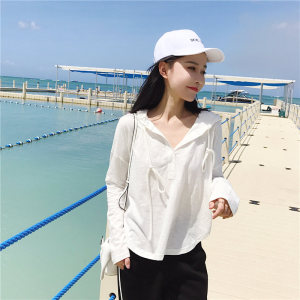张景亦 春夏装新款韩版宽松套头薄款卫衣女学生长袖连帽外套上衣卫衣女