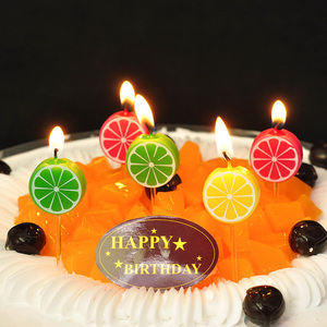 棒棒糖蜡烛宝宝满月百天周岁儿童同学闺蜜生日派对柠檬片蛋糕蜡烛
