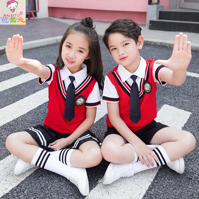幼儿园园服夏装毕业照套装英伦风夏季小学生班服韩版儿童校服运动