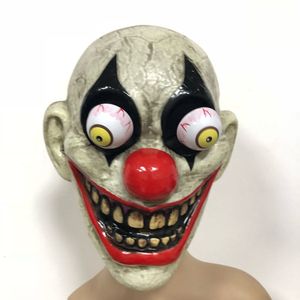 瞪眼小丑面具cosplay游戏收获日万圣节恐怖影视道具惊魂装备吓人