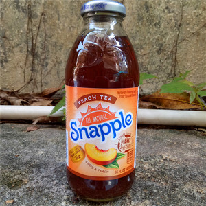 美国进口斯纳普蜜桃味茶饮料snapple all natural peach tea473ml