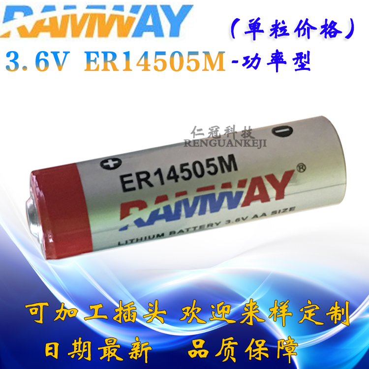 RAMWAY睿奕 ER14505M 3.6V 5号 智能IC卡水表巡更棒 功率型锂电池