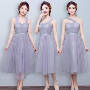 2016中长款伴娘礼服伴娘裙明星同款礼服中长款礼服姐妹服毕业礼服伴娘服