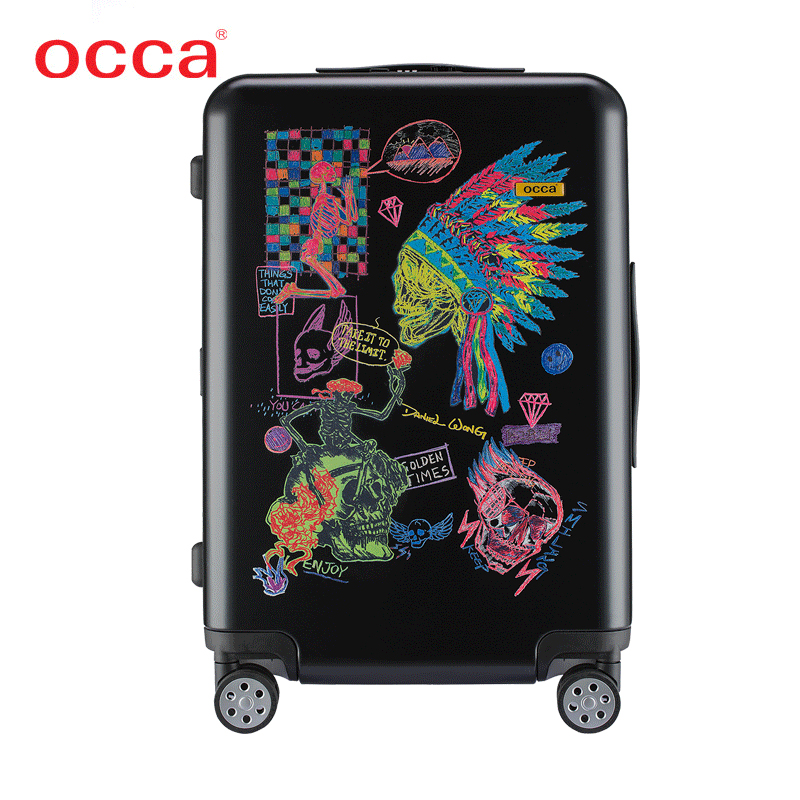 OCCA*Daniel Wong 潮牌拉杆箱首发原始探索系列设计师印花旅行箱