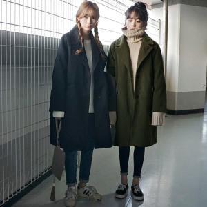 2017新款韩版中长款毛呢外套女冬季韩国冬装学生茧型加厚呢子大衣毛呢大衣