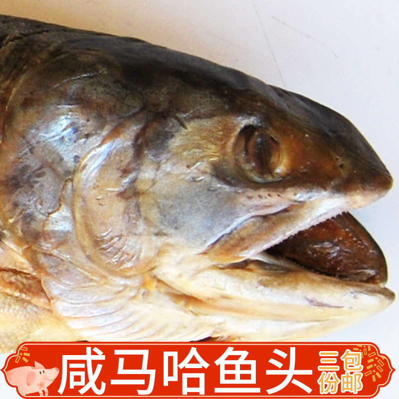 黑龙江抚远特产野生大马哈鱼新鲜腌制咸马哈鱼头3斤包邮