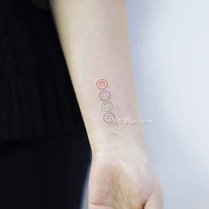 网红同款笑脸表情 span class=h>纹身贴 /span>防水男女持久手臂仿真