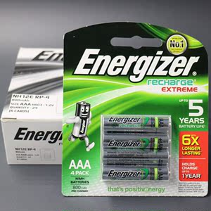 包邮 劲量 energizer 7号充电电池 800mah aaa镍氢充电电池 4粒装 $