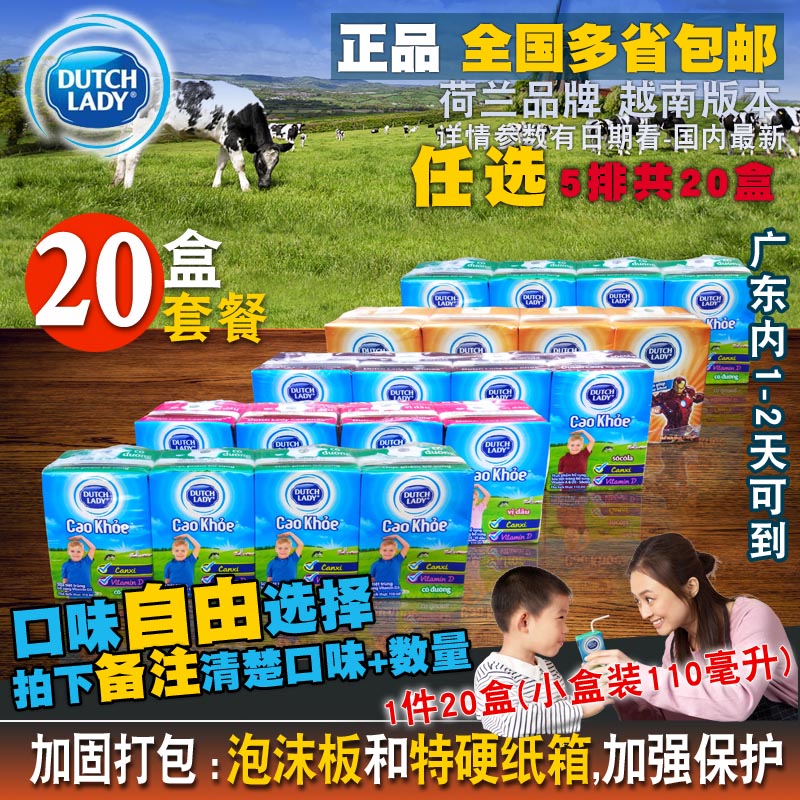 越南进口DUTCH LADY子母奶110ml*20盒 四味可混合选 5排包邮饮品