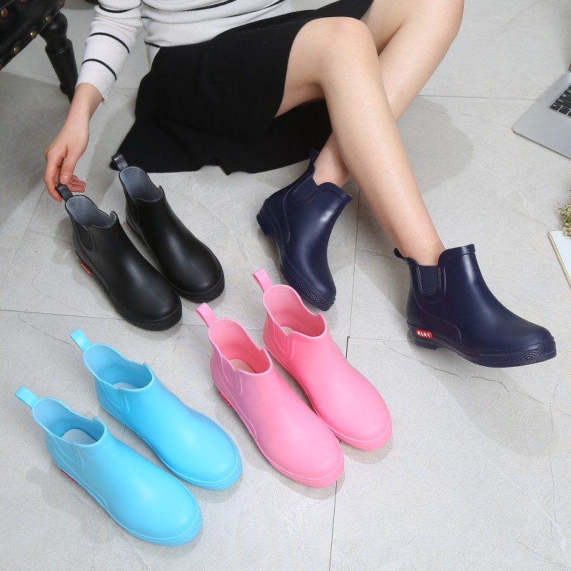 女士水鞋时尚雨鞋韩国可爱雨靴短筒成人低帮加绒套鞋防水防滑水靴