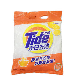 汰渍洗衣粉1.36kg/袋 6袋每包 净白去渍 去油柠檬香低泡洗衣粉