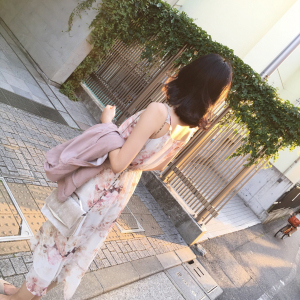 ◆ASM◆2017夏装新款 印花吊带连衣裙海边度假风沙滩长裙女装裙子女装