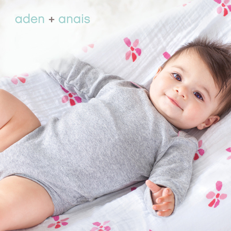 美国aden+anais多功能有机棉襁褓纱布包巾宝宝抱被单只装smzdm