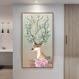 满钻餐厅钻石画鹿图片