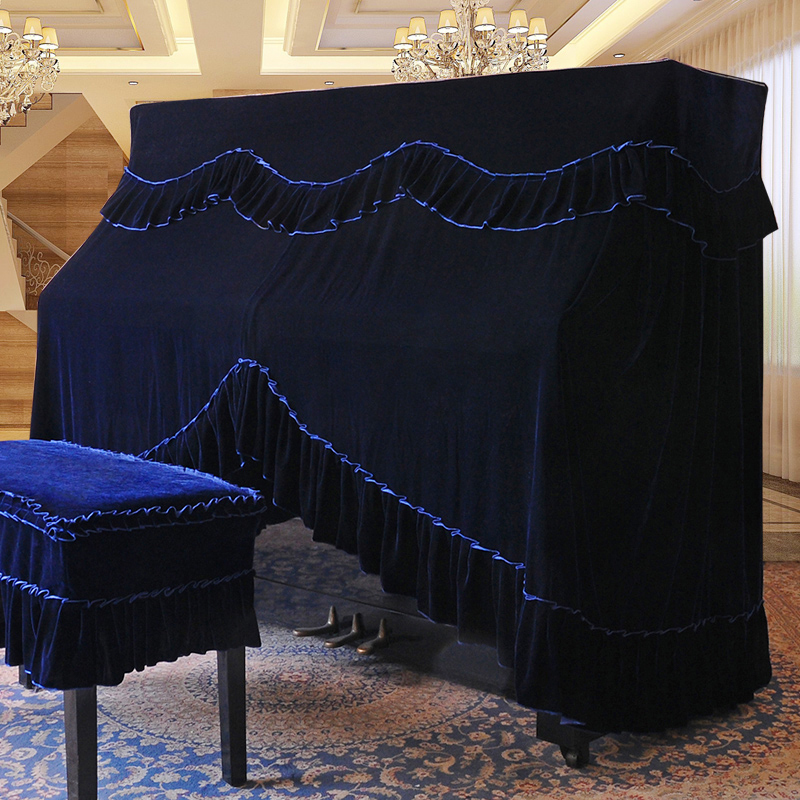 猛士美居钢琴罩全罩半罩加厚丝绒欧式防尘罩全包钢琴披钢琴凳套