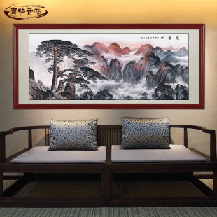 中堂画客厅挂画农村堂屋山水画国画大堂字画流水生财装饰画卷轴画 ￥