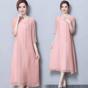 高档真丝连衣裙奢华名媛春夏品牌折扣店女装专柜撤柜正品长裙