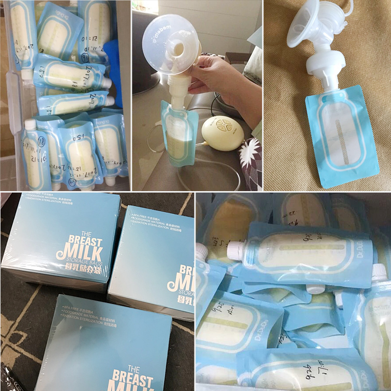 美国Dr.DuDu母乳储奶袋保鲜袋200ml带吸奶器适配器接口储存袋15枚