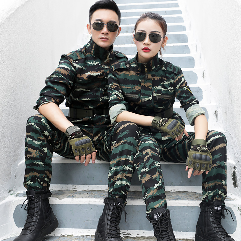 虎斑迷彩服套装男学生军训服中国特种兵军迷作训服耐磨军装工作服