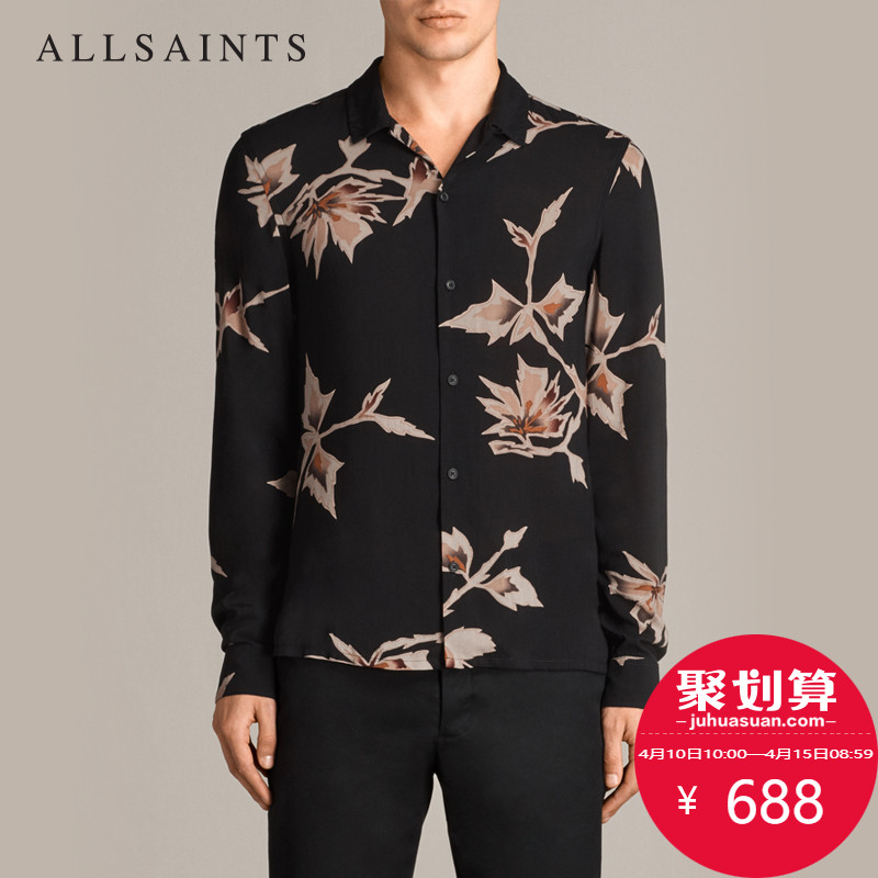 ALLSAINTS男士TOMALES长袖衬衫秋季时尚图案印花衬衣MS147M