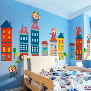 可爱卡通幼儿园装饰品墙贴纸儿童房卧室背景贴画 span class=h>猴子 