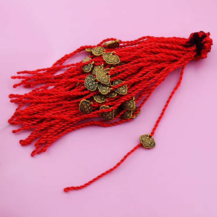 义乌小商品礼品淘宝创意实用小礼物特价仿桃木生肖红绳手链送客户