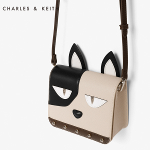 CHARLES&KEITH单肩斜跨女包CK2-70680637俏皮狗图案女士小方包单肩包