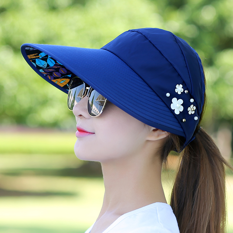 帽子女夏天休闲百搭出游防紫外线韩版夏季可折叠防晒太阳帽遮阳帽