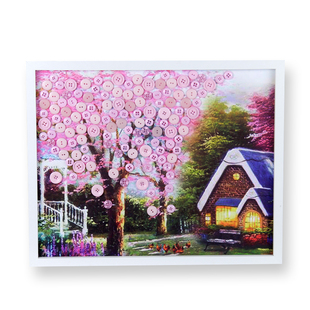 纽扣画diy手工材料包创意成人风景扣子画粘贴画装饰卧室个性包邮