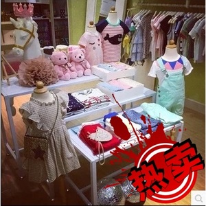 流水台中岛展示架高低桌子橱窗包包展示桌服装店女童装货架展示架