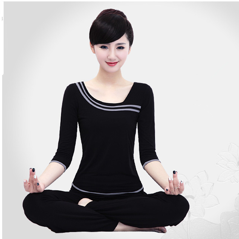 瑜伽服套装女 莫代尔灯笼裤愈加服 韩版运动健身舞蹈服拉丁表演服