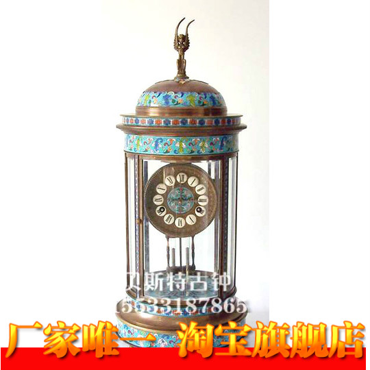 价格请咨询|仿古机械景泰蓝珐琅座钟|全铜上弦老式座钟|台式钟表