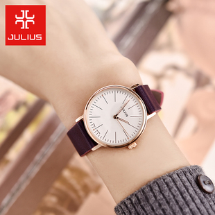 julius聚利时女学生手表韩版防水真皮带简约女表韩国潮流女生手表