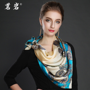 真丝丝巾女大 span class=h>方巾 /span>高档中老年桑蚕丝妈妈围巾 