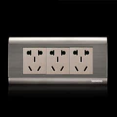 西门子开关插座118型9九孔插座/钢架香槟金/三位三插新国标小五孔