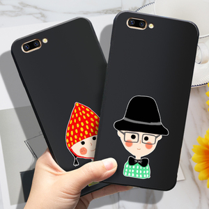 oppor  r  s plus手机壳a77保护套个性插画卡通情侣头像磨砂防摔