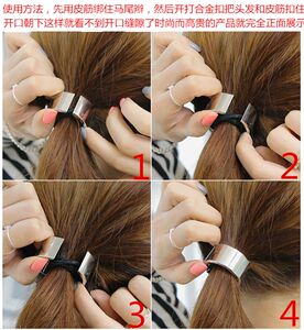 金属头绳几何 简约 马尾扣 欧美头饰少女清新个性百搭马尾 span class