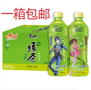 一箱包邮 康师傅绿茶蜂蜜茉莉味500ml*15瓶（新老包装自然替换）