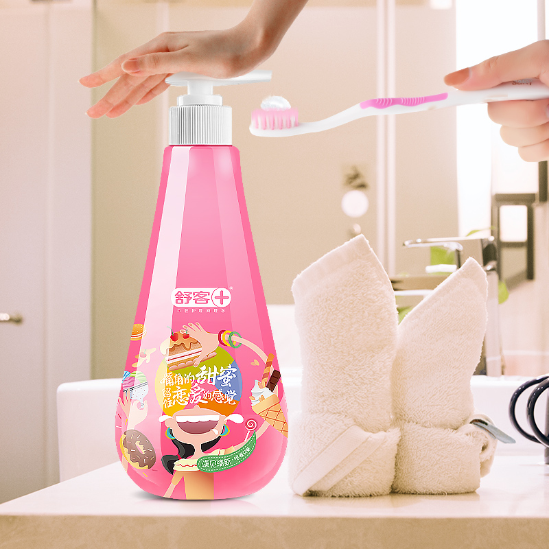 舒客舒克液体美白牙膏口气清新去口臭去牙渍去黄挤压式按压式1支
