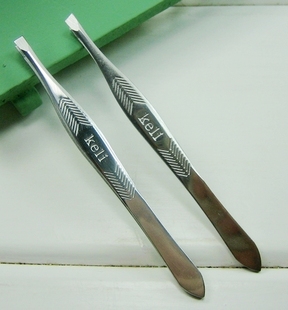 03209不锈钢修眉刀拔眉夹子平口斜口拔毛镊子修眉钳美容化妆工具